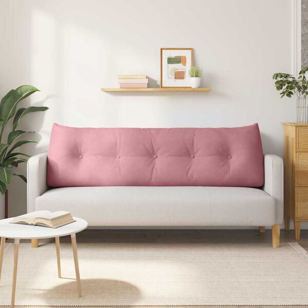 vidaXL Coussin de Dos Rose 160 x 24 x 50 cm Velours
