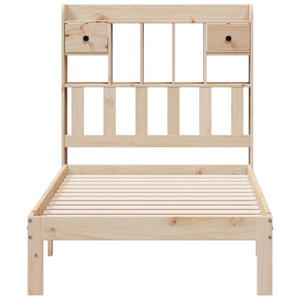 vidaXL Lit biblioth&egrave;que sans matelas 90x190 cm bois de pin massif
