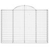 vidaXL Paniers à gabions arqués 8 pcs 200x30x140/160 cm Fer galvanisé