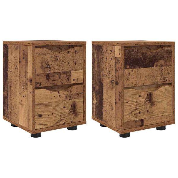 vidaXL Tables de chevet 2 pcs Bois Ancien 30,5 x 30 x 43 cm