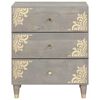 vidaXL Cabinet de chevet Gris 50 x 33 x 62 cm Bois de mangue massif
