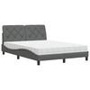 vidaXL Lit avec matelas gris fonc&eacute; 120x200 cm tissu