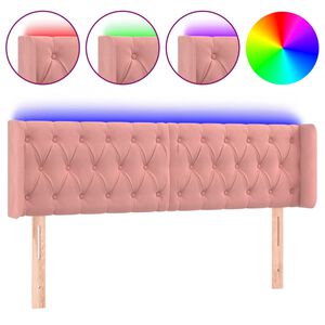 vidaXL T&ecirc;te de lit &agrave; LED Rose 163x16x78/88 cm Velours
