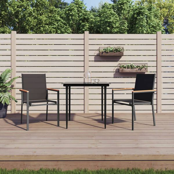 vidaXL Chaises de jardin lot de 2 noir 55x61,5x90cm textilène et acier