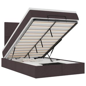 vidaXL Cadre de lit ottoman avec matelas marron fonc&eacute; 120x200 cm tissu