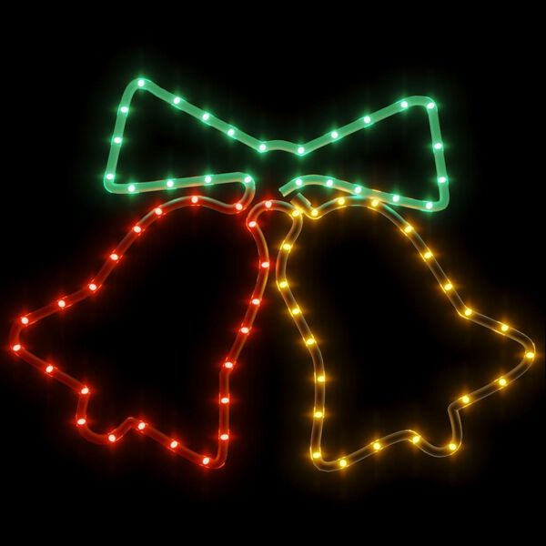 vidaXL Figurine de cloches de No&euml;l avec 72 LED 50x56 cm