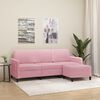 vidaXL Canap&eacute; &agrave; 3 places avec repose-pieds Rose 180 cm Velours