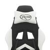 vidaXL Chaise de jeu pivotante et repose-pied Noir et blanc Similicuir