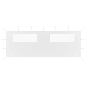 vidaXL Paroi lat&eacute;rale de belv&eacute;d&egrave;re avec fen&ecirc;tres 6x2 m Blanc