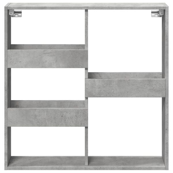 vidaXL Armoire murale gris b&eacute;ton 80x15x80 cm bois d'ing&eacute;nierie