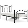 vidaXL Cadre de lit m&eacute;tal sans matelas avec pied de lit noir 80x200 cm