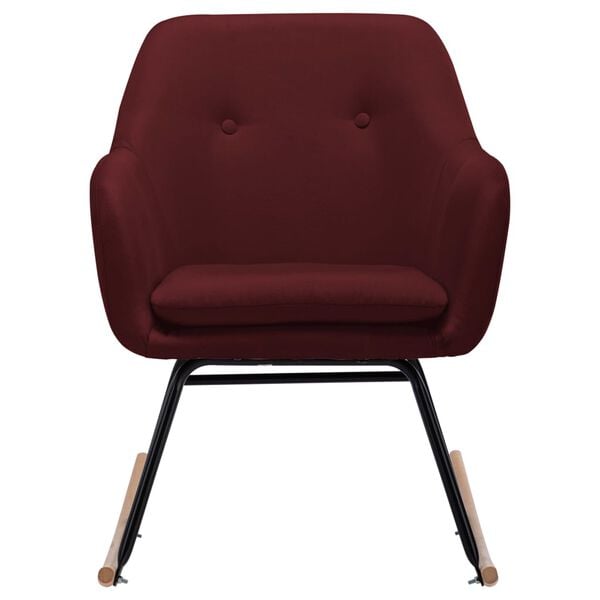 vidaXL Chaise &agrave; bascule Rouge bordeaux Tissu