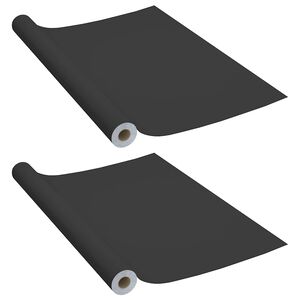 vidaXL Films autoadh&eacute;sifs pour meubles 2 pcs Noir 500x90 cm PVC