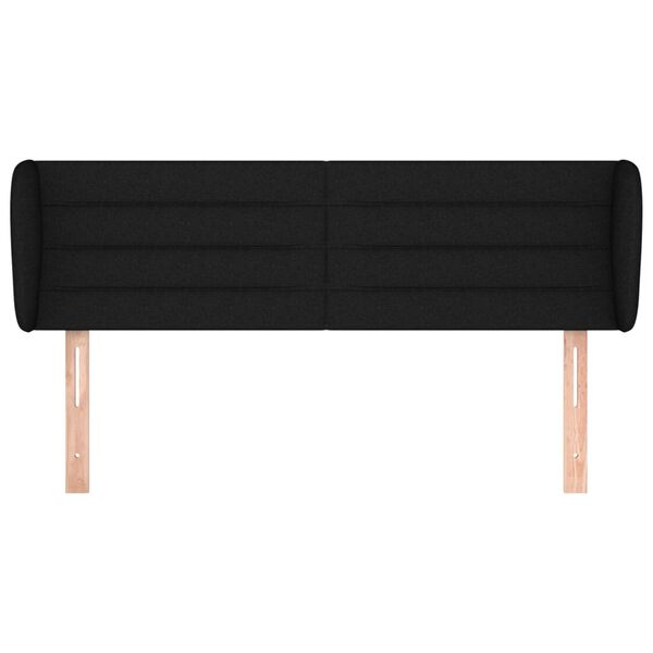 vidaXL T&ecirc;te de lit avec oreilles Noir 147x23x78/88 cm Tissu
