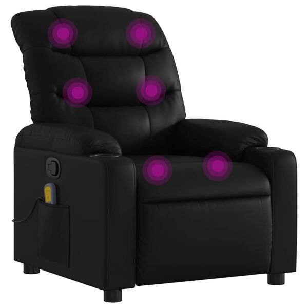 vidaXL Fauteuil de massage inclinable noir similicuir