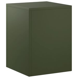 vidaXL Support de Plante Vert olive 30 x 30 x 40 cm Acier patin&eacute;