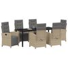 vidaXL Ensemble de salle &agrave; manger pour jardin 7 pcs Beige polyrotin