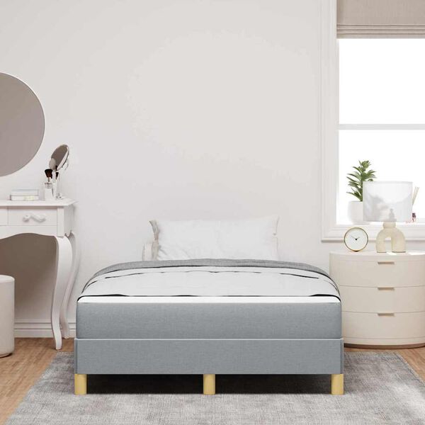 vidaXL Lit &agrave; ressorts avec matelas Gris clair 120 x 190 cm tissu