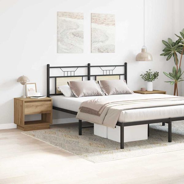 vidaXL Table de nuit avec tiroir 2 pcs Chêne artisanal 45 x 34 x 44 cm