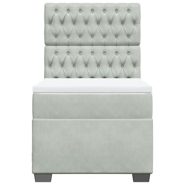 vidaXL Sommier &agrave; lattes de lit et matelas Gris clair 100x200cm Velours
