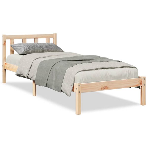 vidaXL Cadre de lit extra long sans matelas 80x210 cm bois massif pin
