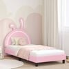 vidaXL Cadre de lit pour enfants avec tête de lit Rose 90 x 190 cm PU