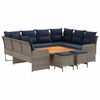 vidaXL Ensembles de meubles 8 pc Gris et bleu marine Rotin PE