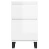 vidaXL Buffets 2 pcs blanc brillant 40x35x70 cm bois d'ing&eacute;nierie