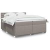 vidaXL Sommier &agrave; lattes de lit avec matelas Taupe 200x200 cm Tissu