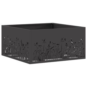 vidaXL Boule de feu Noir 60 x 60 x 30 cm Acier patin&eacute;