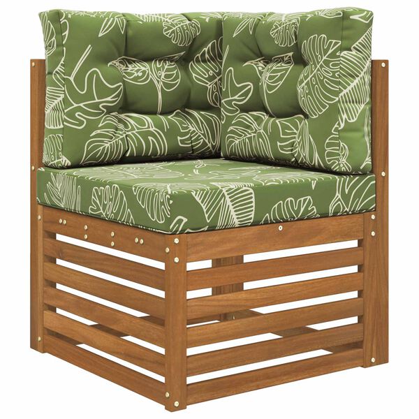 vidaXL Coussin de canap&eacute; d'ext&eacute;rieur 3 pcs Mod&egrave;le feuille Polyester