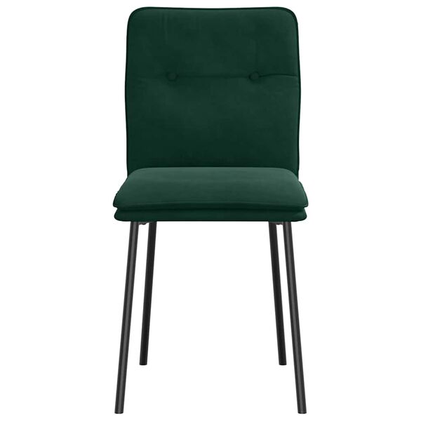 vidaXL Chaises &agrave; manger lot de 2 Vert fonc&eacute; Velours