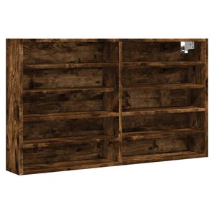 vidaXL Armoire &agrave; vitrine ch&ecirc;ne fum&eacute; 100x15x58 cm bois d'ing&eacute;nierie