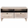 vidaXL Table basse Blanc 80 x 54 x 40 cm Bois d'acacia massif