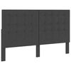vidaXL T&ecirc;te de lit touffet&eacute;e Gris fonc&eacute; Tissu 180x200 cm