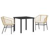 vidaXL Ensemble de salle &agrave; manger pour jardin 3 pc Marron polyrotin