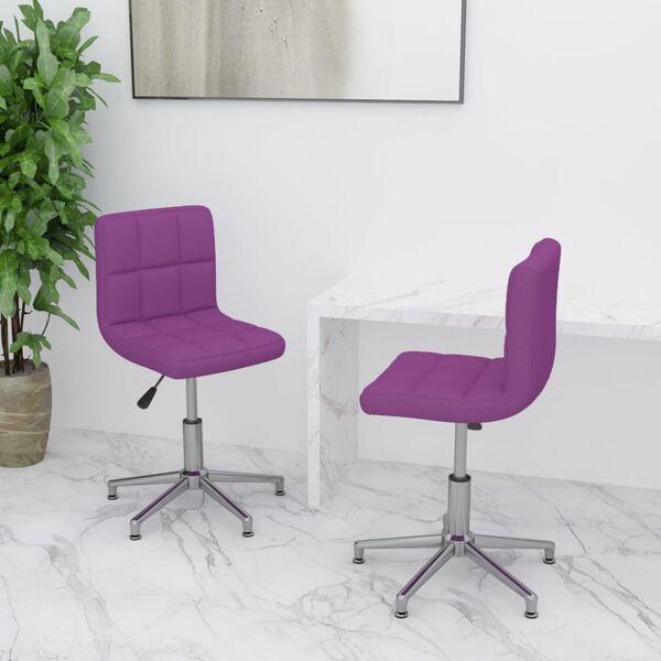 vidaXL Chaises &agrave; manger pivotantes lot de 2 violet similicuir