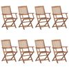 vidaXL Chaises pliables de jardin lot de 8 avec coussins Bois d'acacia
