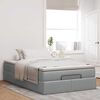 vidaXL Cadre de lit ottoman et matelas gris clair 120x200 cm tissu