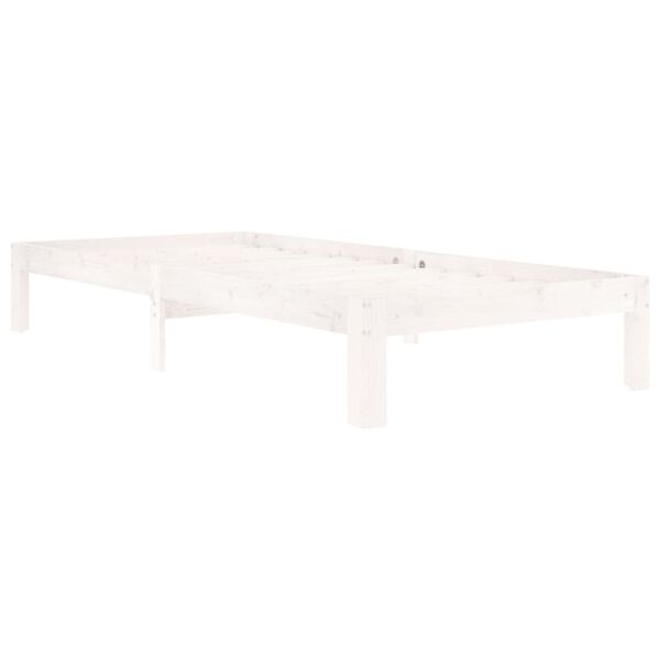 vidaXL Cadre de lit sans matelas blanc bois de pin massif 90x200 cm
