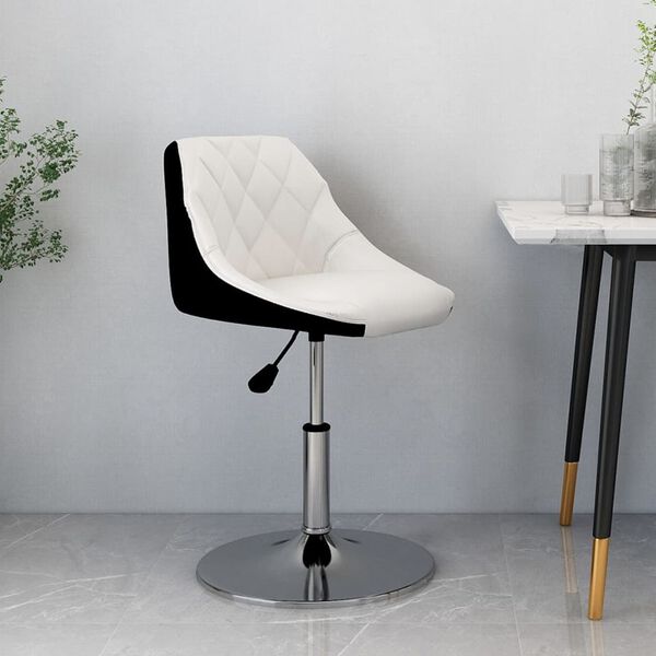 vidaXL Tabouret de bar Blanc et noir Similicuir