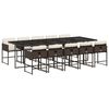 vidaXL Ensemble &agrave; manger de jardin et coussins 11 pcs marron rotin
