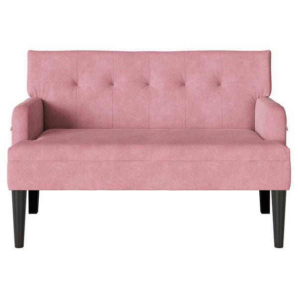 vidaXL Banc Chesterfield Rose 112 x 65.5 x 75 cm Velours