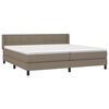 vidaXL Sommier &agrave; lattes de lit avec matelas Taupe 200x200 cm Tissu