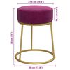 vidaXL Tabouret rond Violet Velours