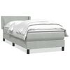 vidaXL Sommier &agrave; lattes de lit et matelas gris clair 90x220 cm velours