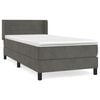 vidaXL Sommier &agrave; lattes de lit et matelas Gris fonc&eacute; 80x200 cm Velours