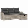 vidaXL Ensemble de canap&eacute; de jardin 4 pc Gris clair polyrotin