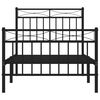 vidaXL Cadre de lit métal sans matelas avec pied de lit noir 90x190 cm