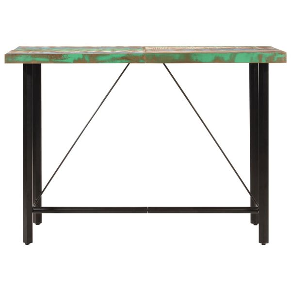 vidaXL Table de bar 150x70x107 cm bois massif de récupération et fer